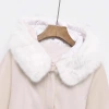 European and American cross-border women's autumn and winter parka, long-sleeved solid color fleece hooded jacket, zipper pocket Specification image